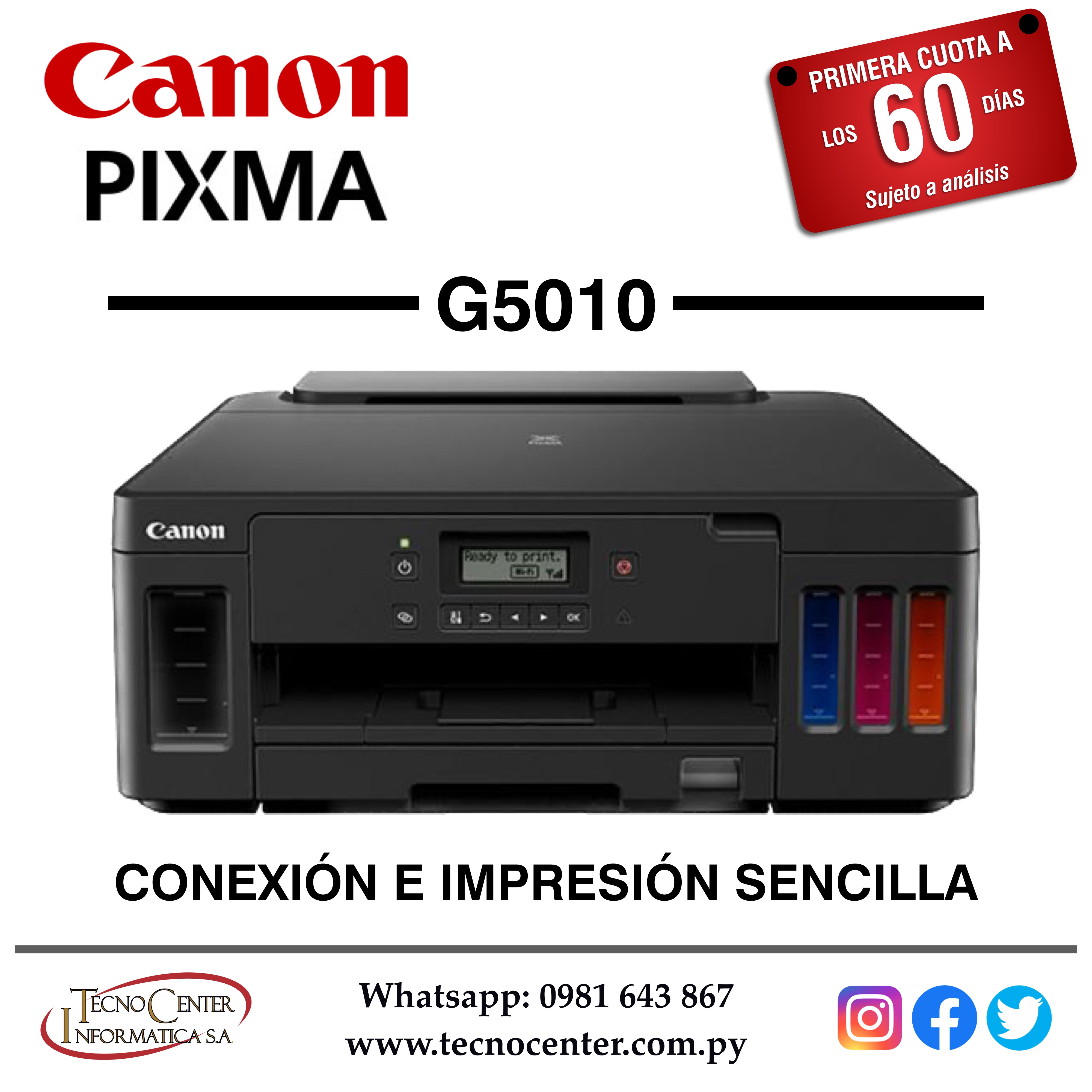 Impresora inalámbrica Canon Pixma G5010